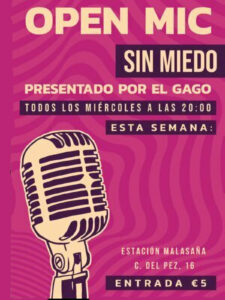 Comedia Sin Miedo Open Mic , monologo de standup comedy